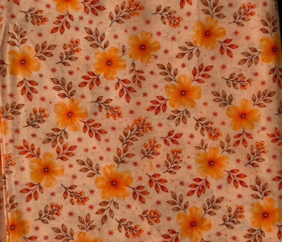 Luxury Cotton Fabric - Flowers AN001